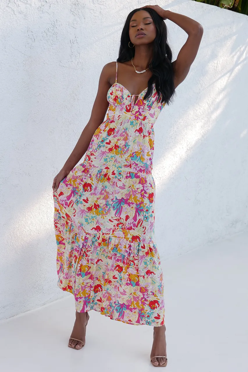 Lori multi colour maxi dress