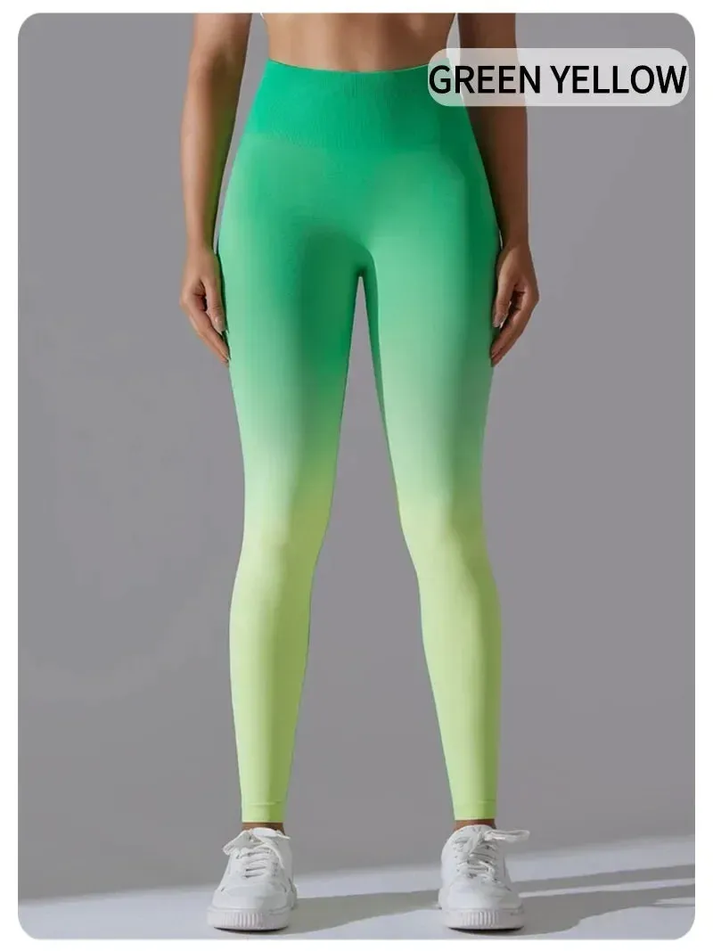 Lycra High Waisted Hip Lifting Leggings | Colorful