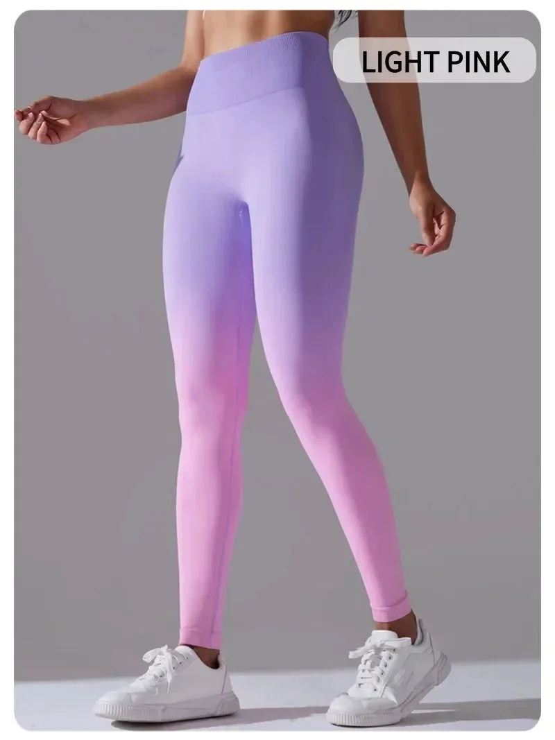 Lycra High Waisted Hip Lifting Leggings | Colorful