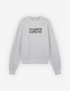 Maison Kitsune Women's Flowers Comfort Sweatshirt Light Grey Melange LW00305KM0307 H120