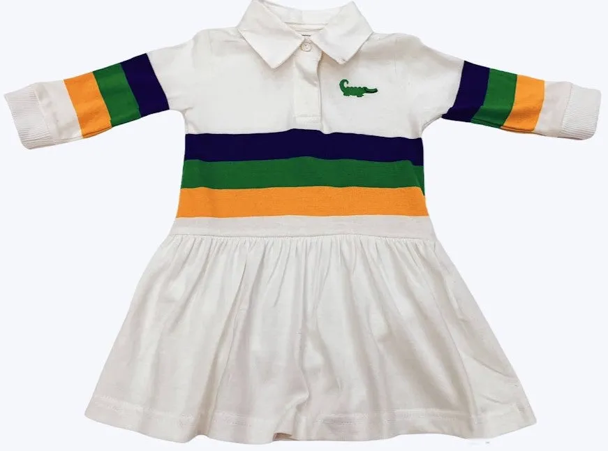 MARDI GRAS RUGBY STRIPE GIRLS DRESS