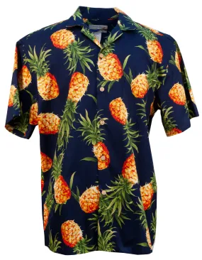 Maui Gold Tropical Mens Shirt in Navy