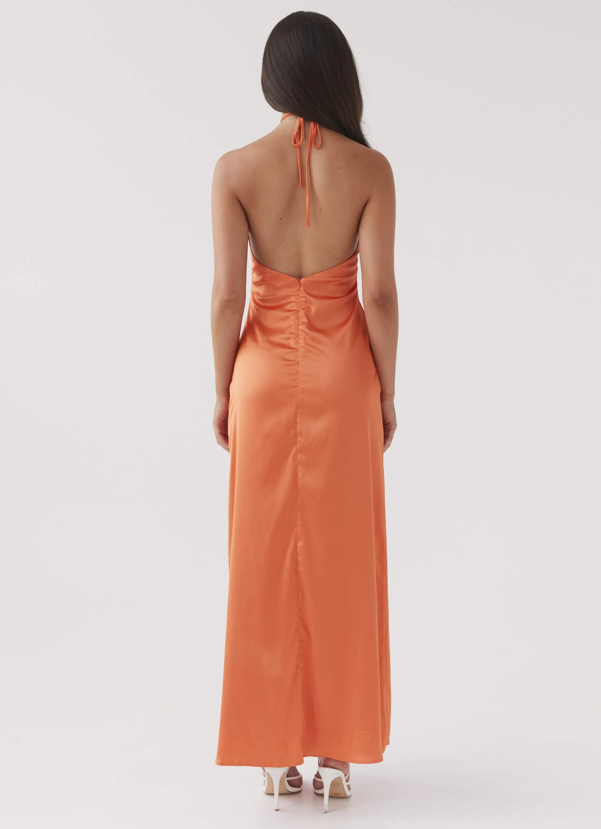 Melody Day Halterneck Maxi Dress - Tangerine