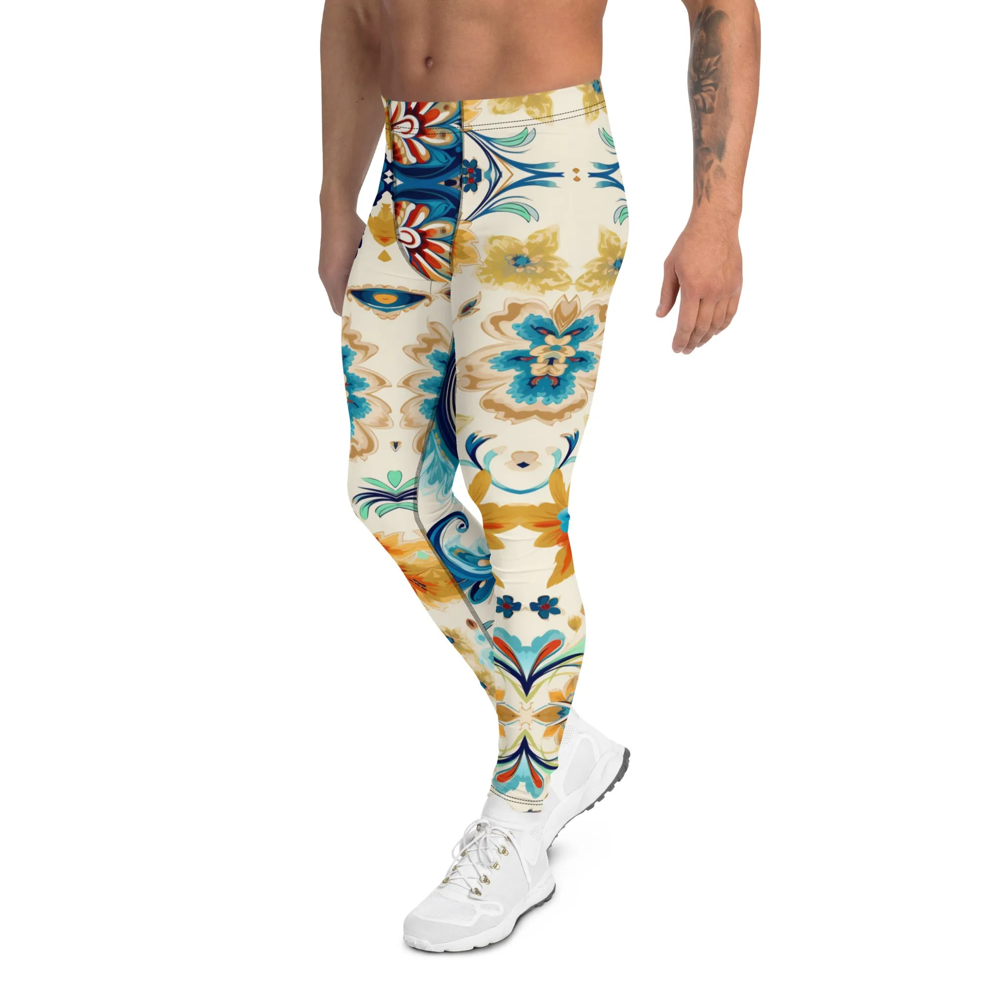 Men's Leggings, Ecstatic Dance, Festival, Rave, Gym Leggings, Trippy Leggings, Wrestling Tights, Yoga