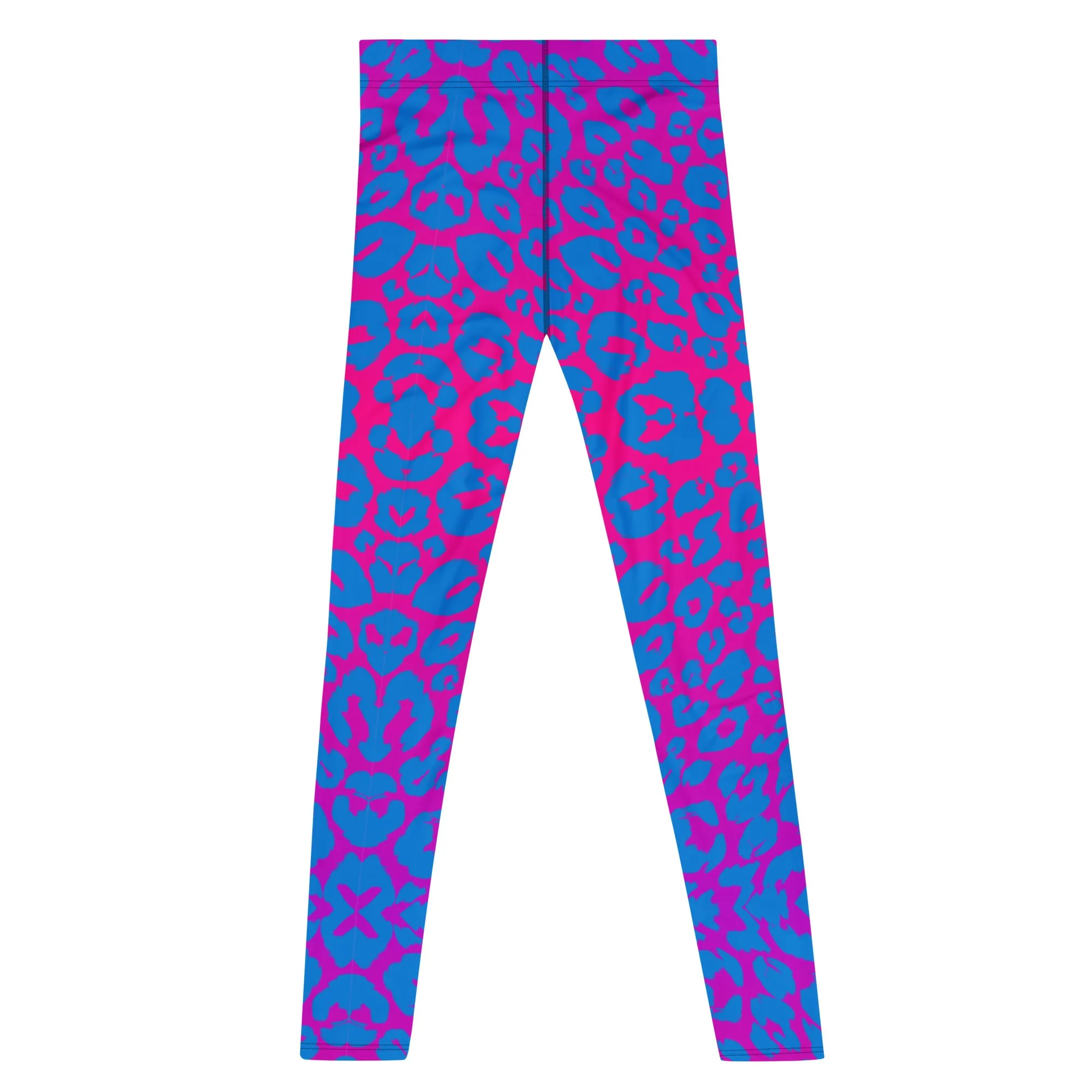 Mens Leggings, Leopard Print, Pink, Blue