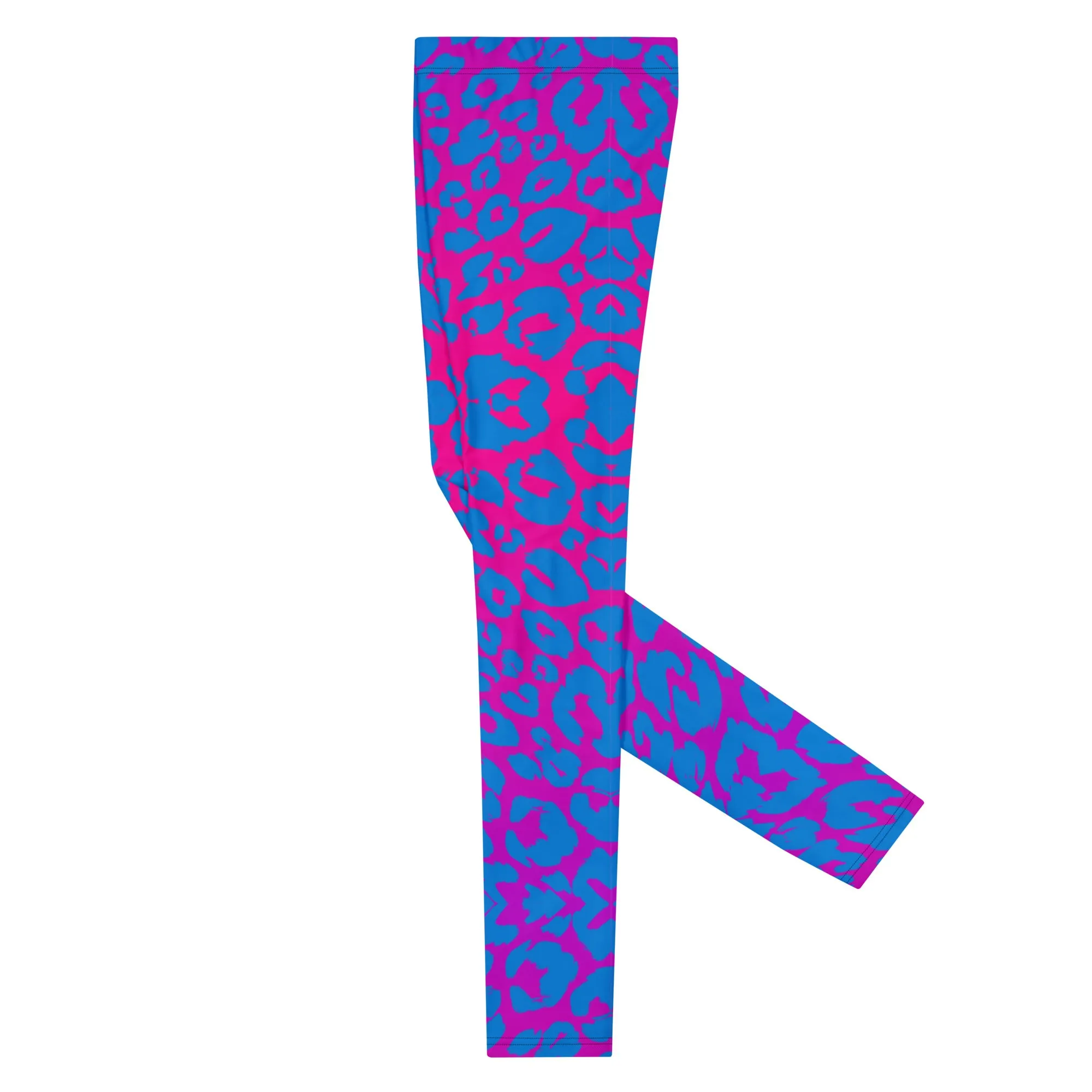 Mens Leggings, Leopard Print, Pink, Blue