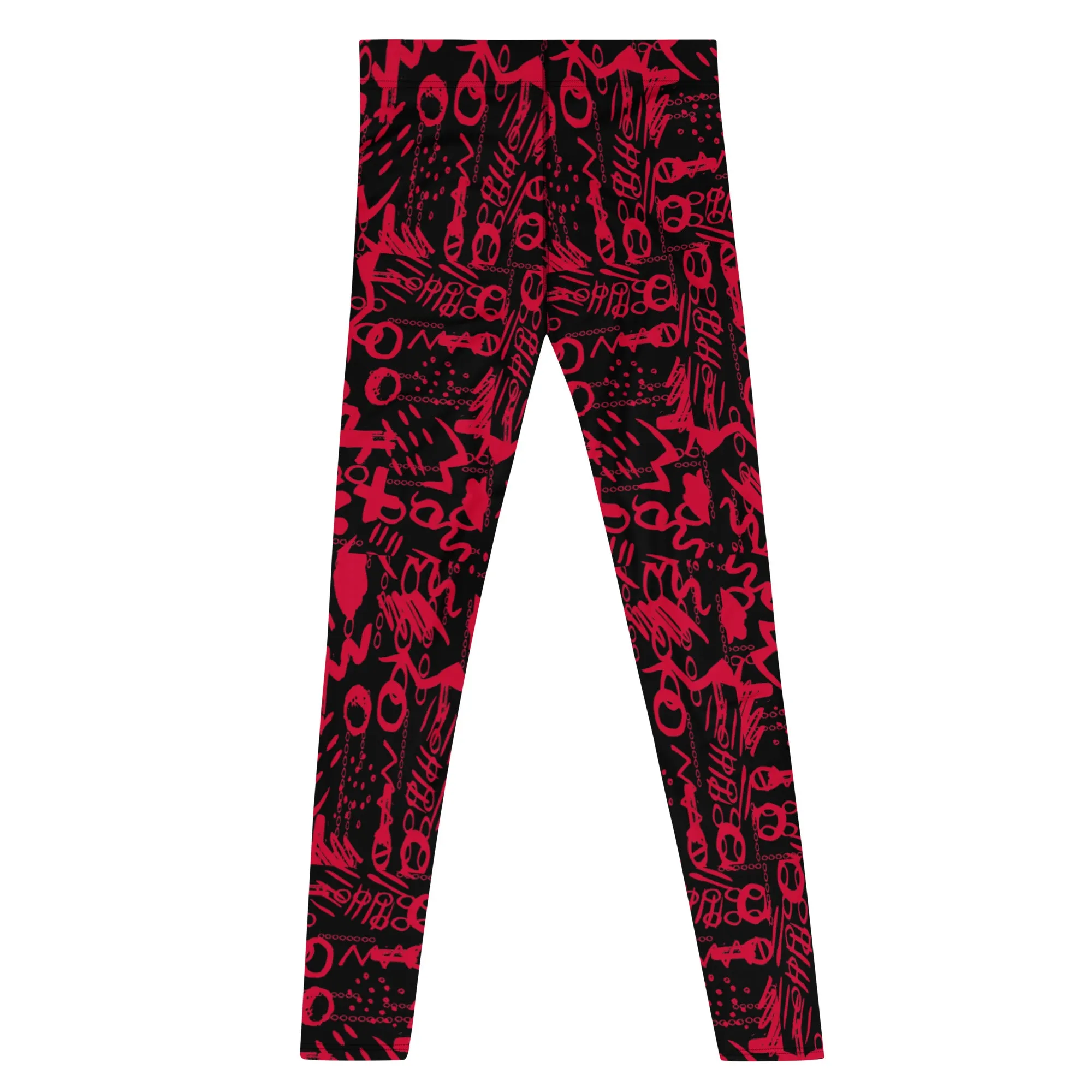 Men's Leggings, Men Gym Leggings, Wrestling Pants, Gifts for Him, Yoga Leggings, Rave Pants, Festival Tights, Black, Red