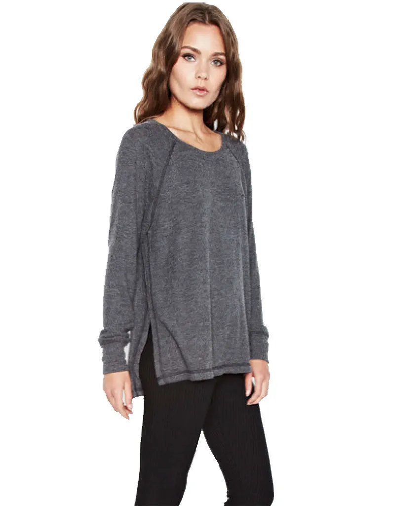 Michael Lauren Desi Pullover in Black Charcoal