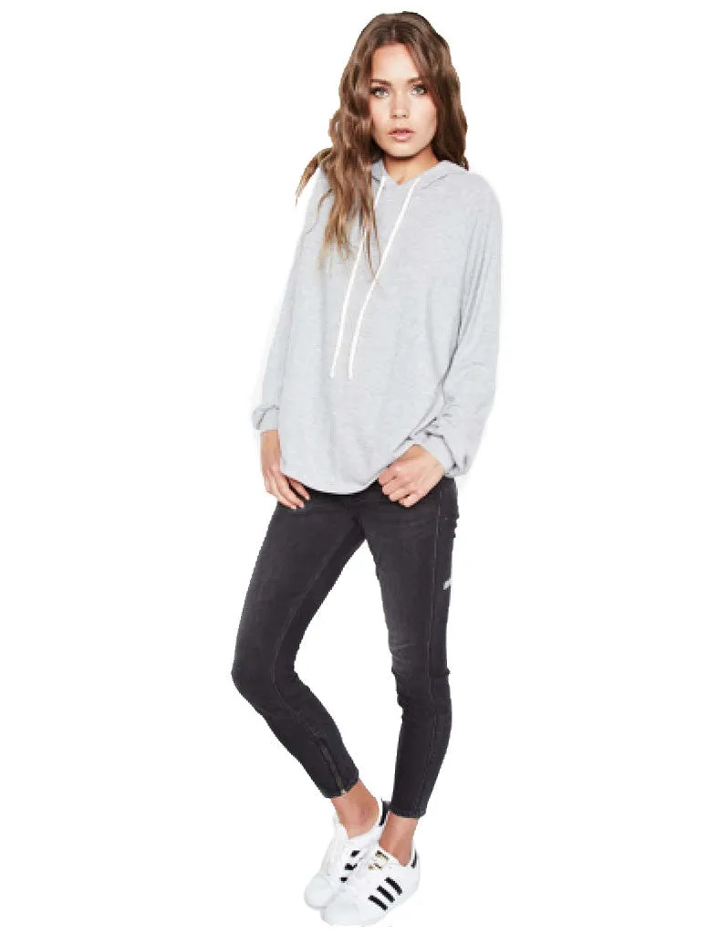 Michael Lauren Trevor Draped Pullover in Heather Grey