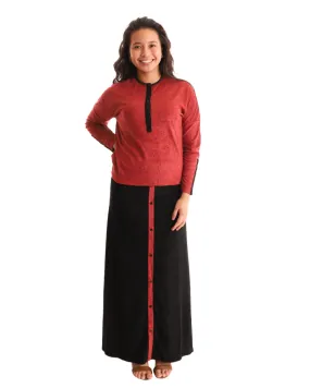 Mode Everyday Black Terry Maxi Skirt