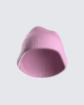 Molly Pink Ribbed Beanie