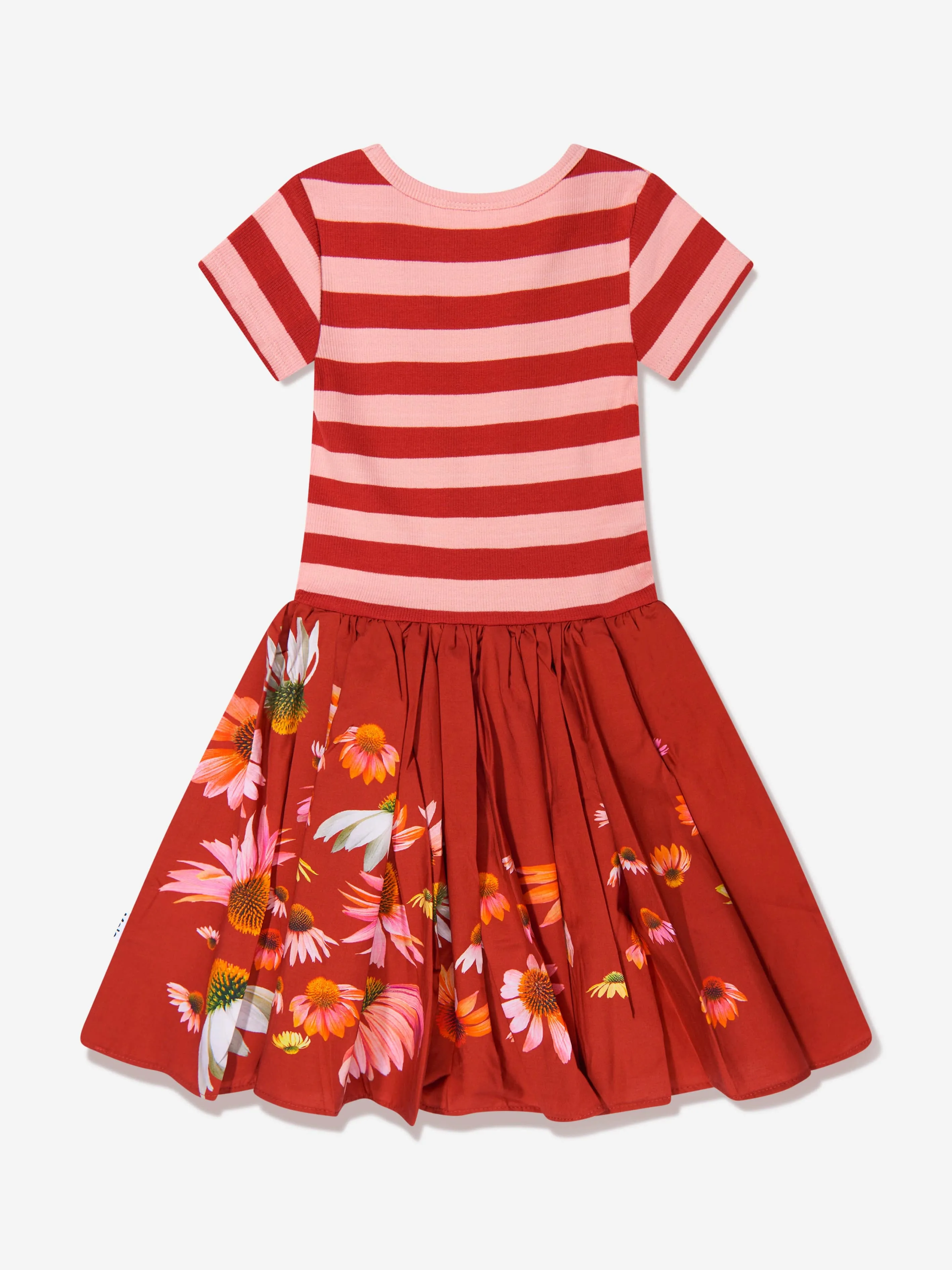 Molo Girls Organic Cotton Striped Flower Dress