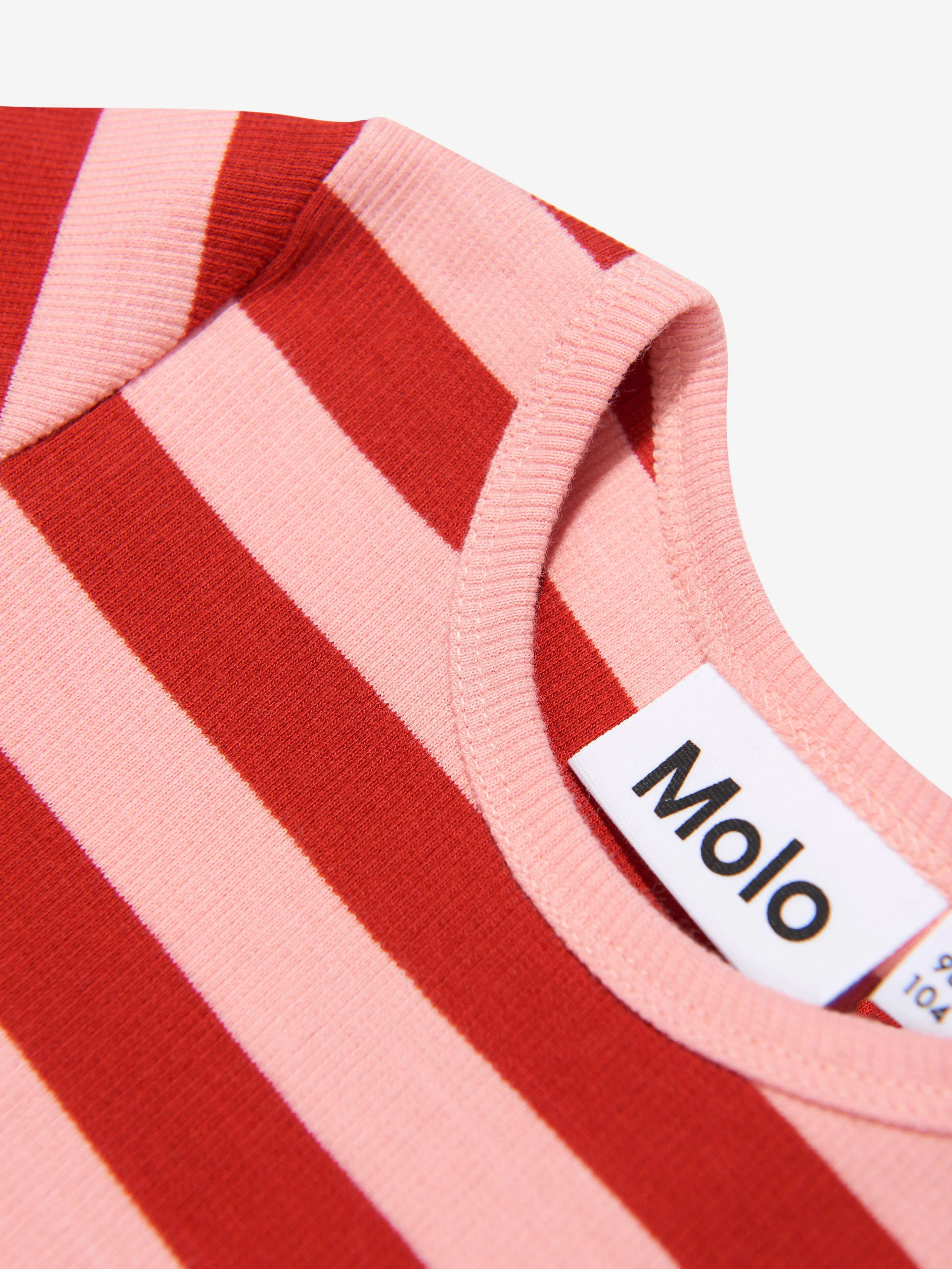 Molo Girls Organic Cotton Striped Flower Dress