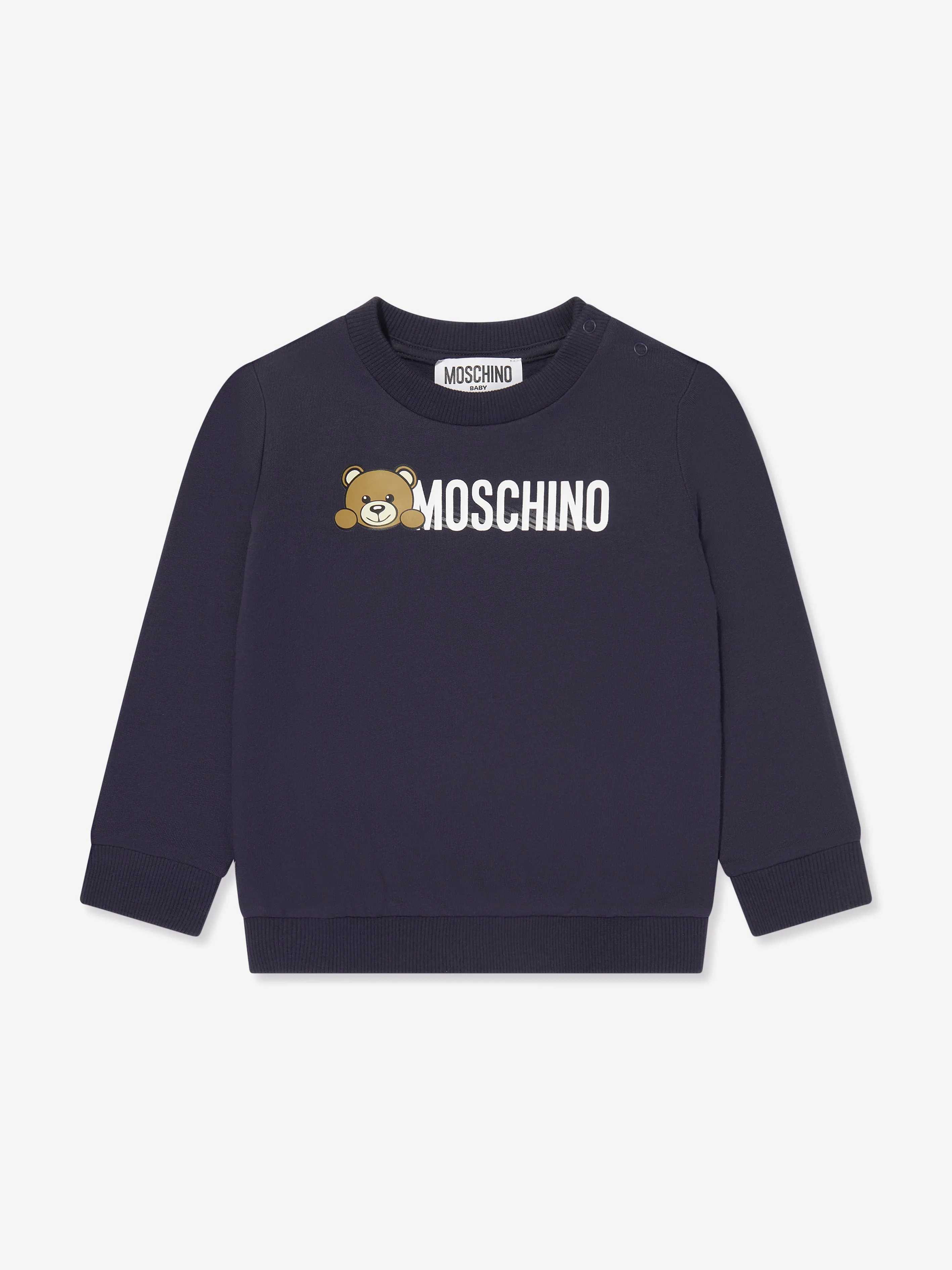 Moschino Baby Teddy Logo Sweatshirt in Navy