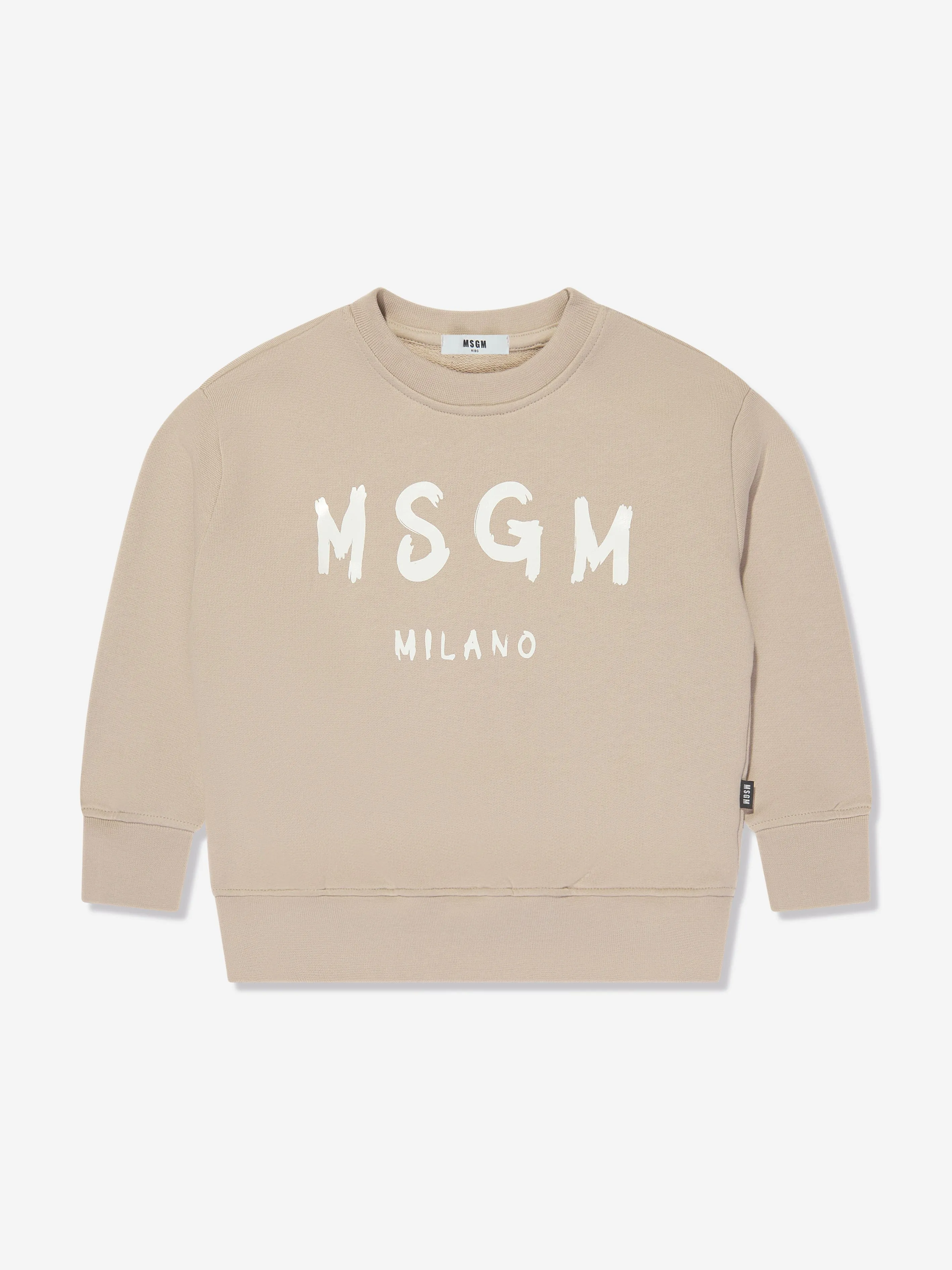 MSGM Kids Logo Sweatshirt in Beige