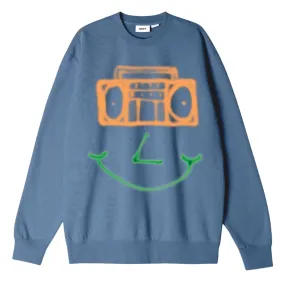 Obey Happy Boombox Premium Crew - Coronet Blue