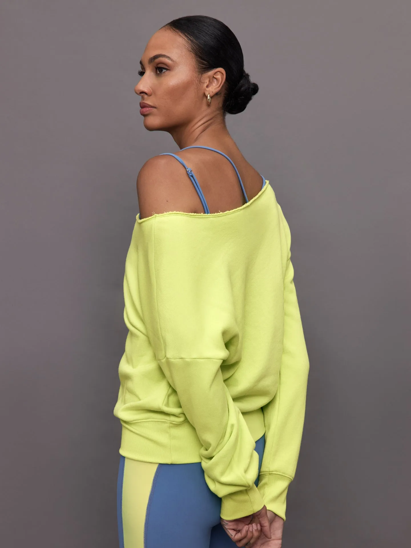 Off Shoulder Sweatshirt in French Terry - Charlock