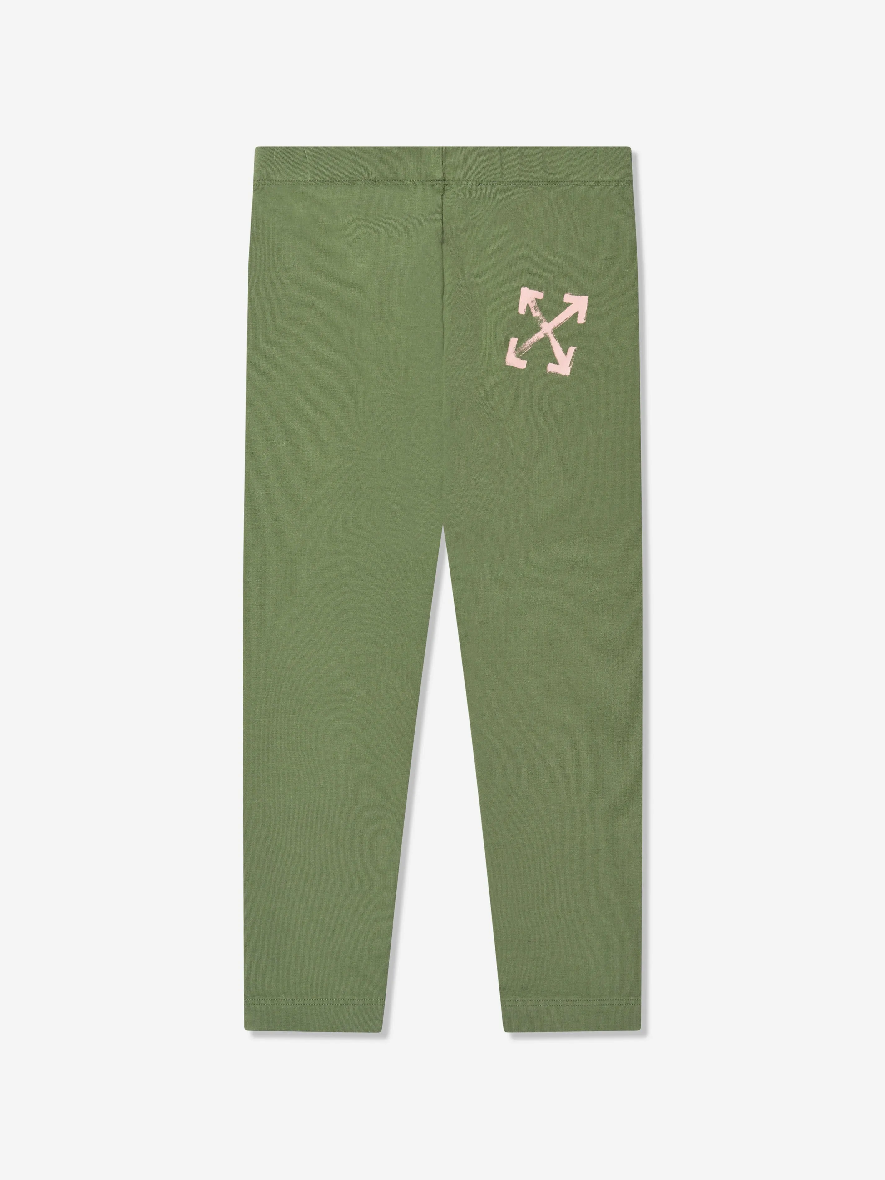 Off-White Girls Paint Script Leggings in Green