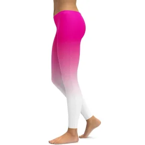 Ombre Pink to White Leggings