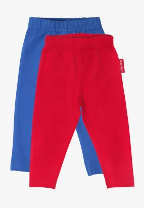 Organic Basic Leggings Bundle - Blue & Red