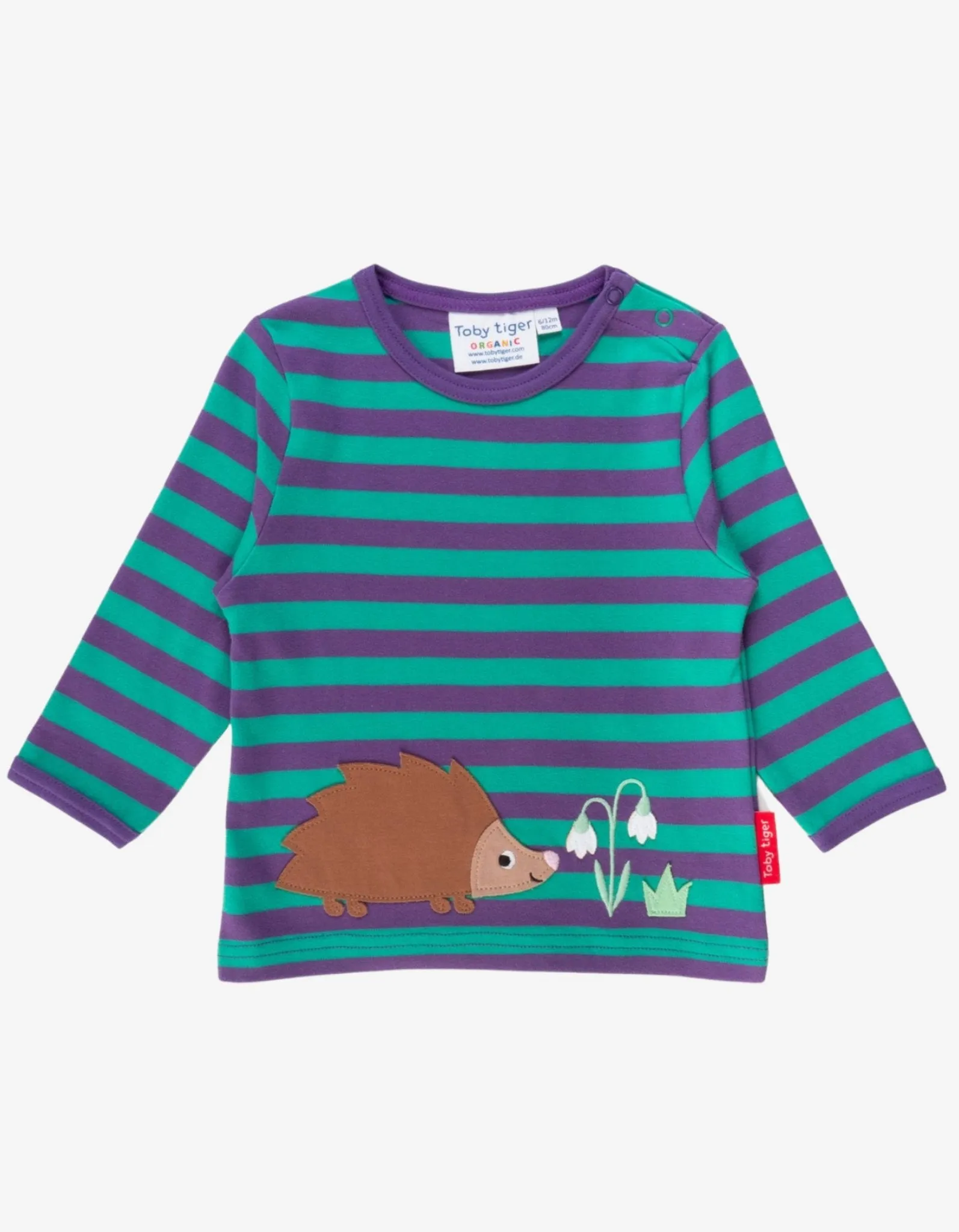 Organic Hedgehog Applique Long-Sleeved T-Shirt