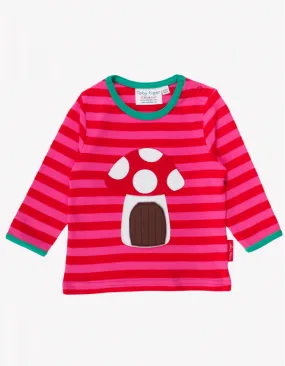 Organic Mouse and Mushroom Applique Long-Sleeved T-Shirt