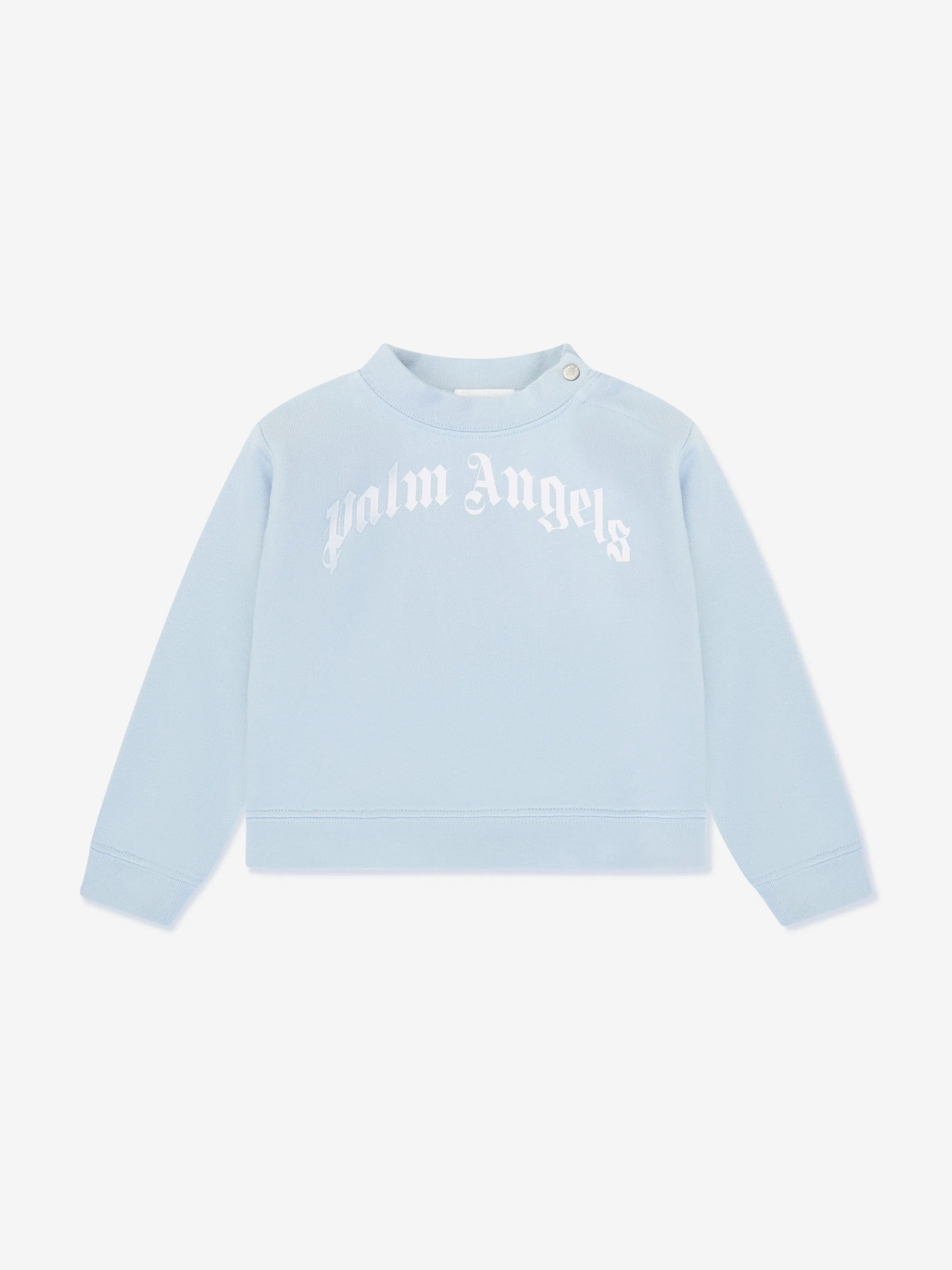 Palm Angels Baby Boys Curved Logo Sweatshirt in Blue