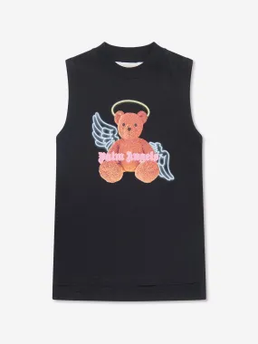 Palm Angels Girls Bear Angel T-Shirt Dress in Black