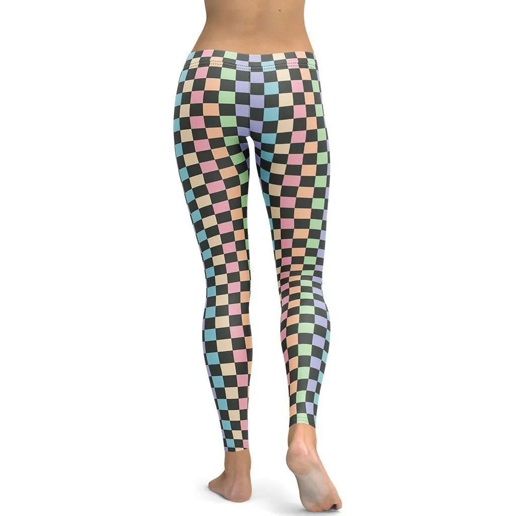 Pastel Checkerboard Leggings