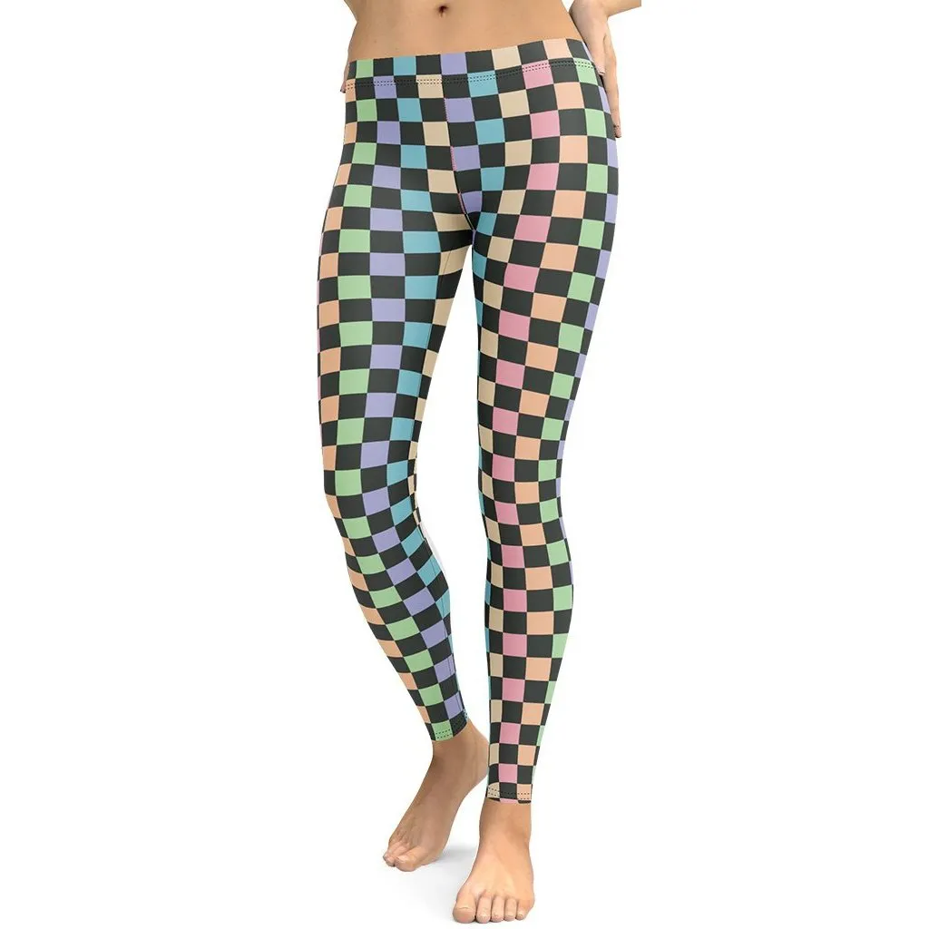 Pastel Checkerboard Leggings