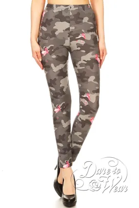 Peached Leggings in Camo Flamingo