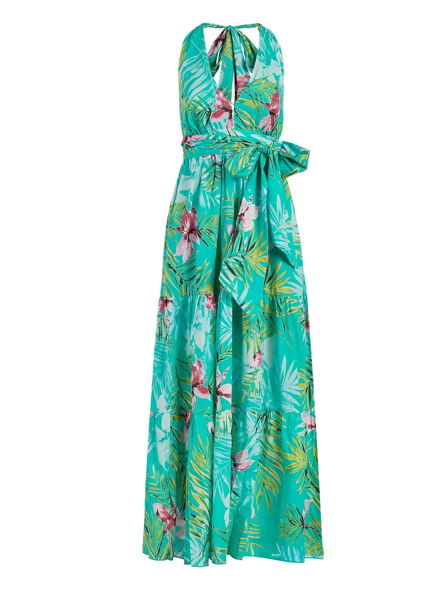 Petite Green Halter Maxi Dress