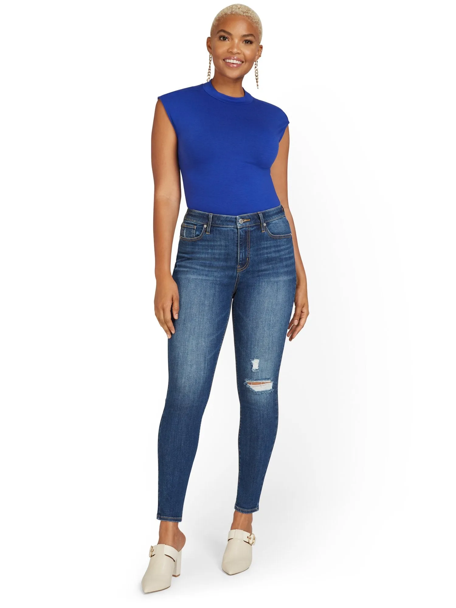 Petite Lexi High-Waisted Super-Skinny Jeans - Medium Wash