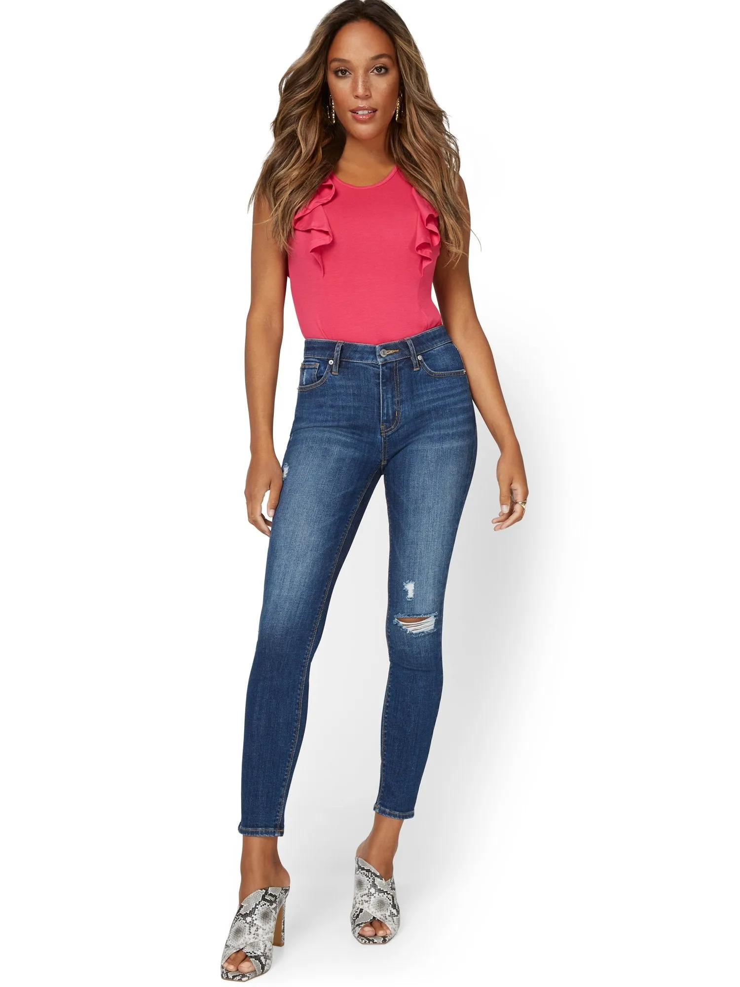 Petite Lexi High-Waisted Super-Skinny Jeans - Medium Wash