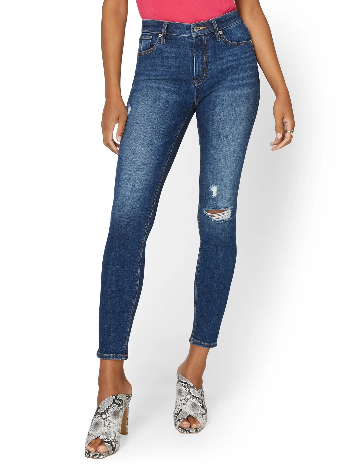 Petite Lexi High-Waisted Super-Skinny Jeans - Medium Wash