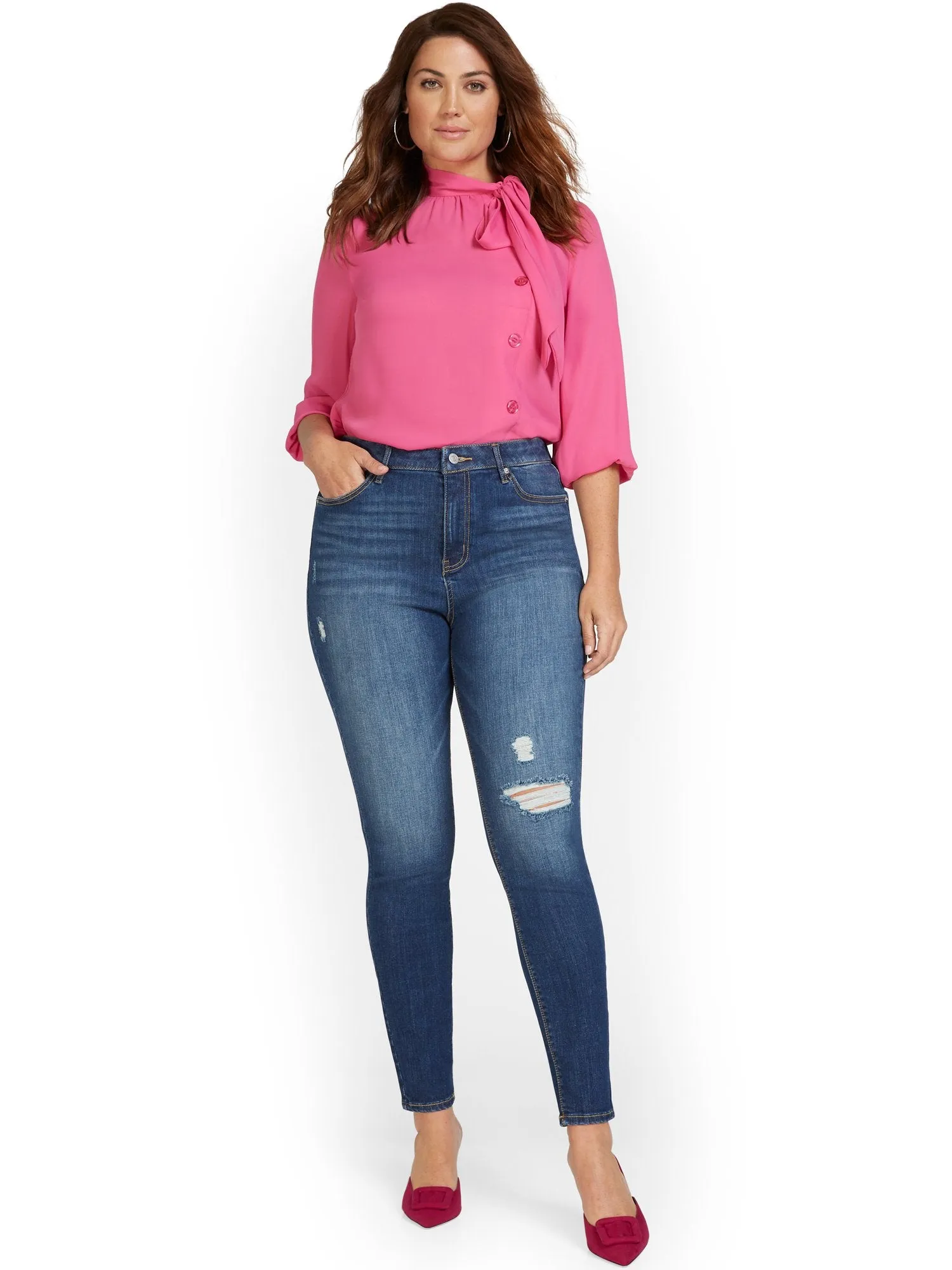 Petite Lexi High-Waisted Super-Skinny Jeans - Medium Wash