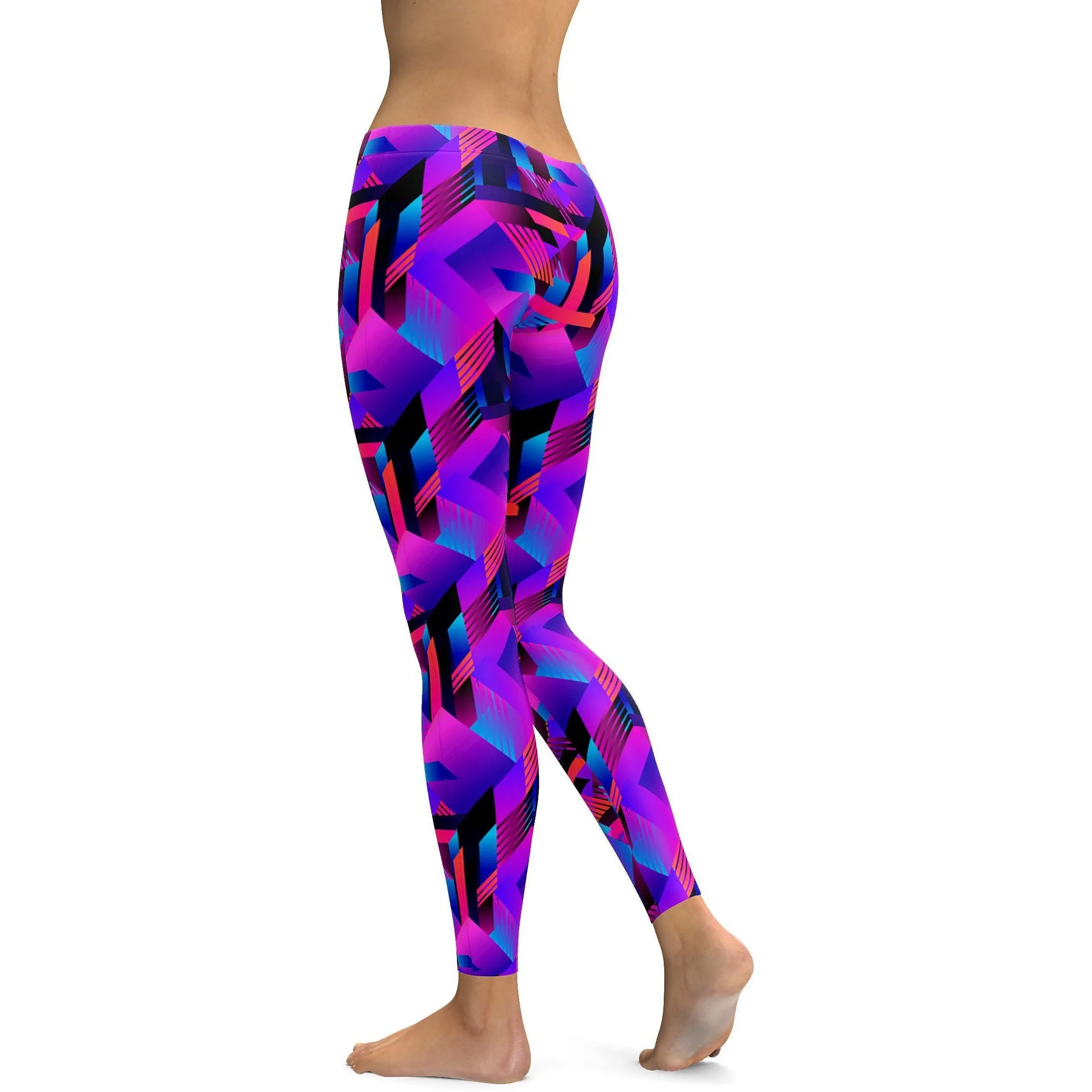 Pink and Purple Colorblock Leggings