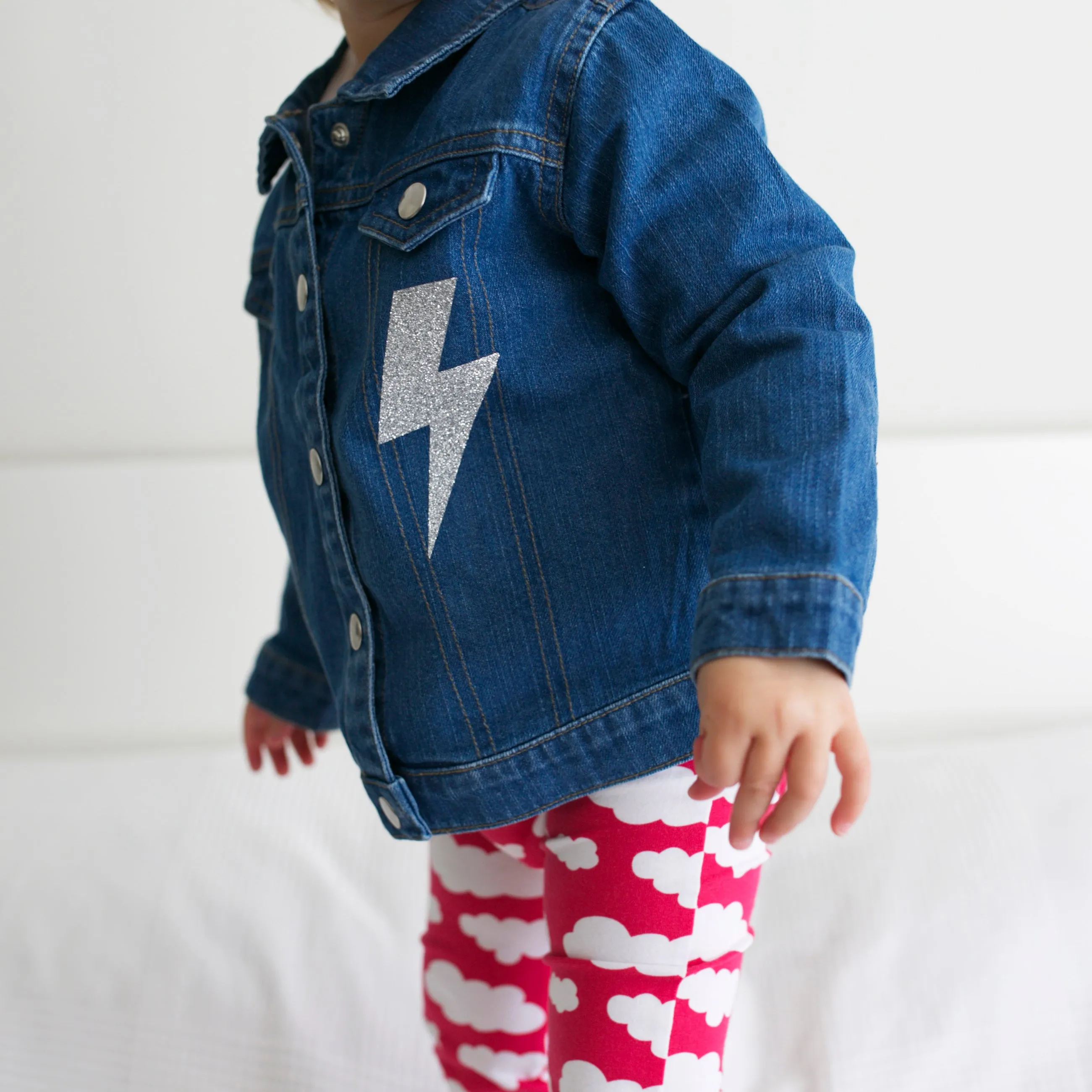 Pink Cloud Print Baby Leggings 0-6 Years