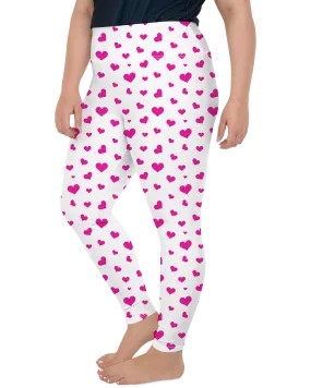 Pink Hearts Plus Size Leggings