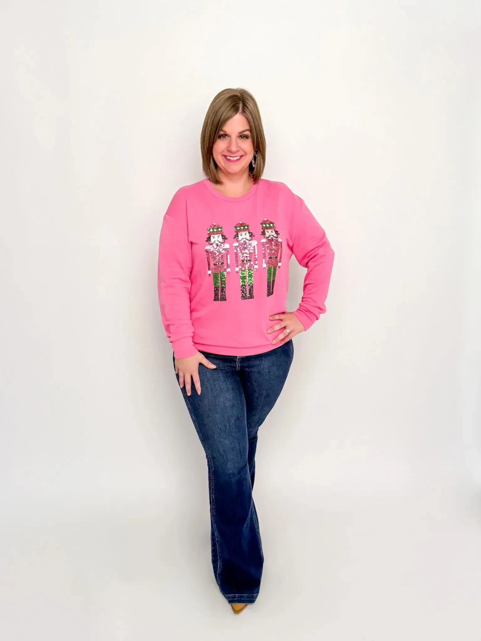 Pink Sequin Nutcracker Sweatshirt