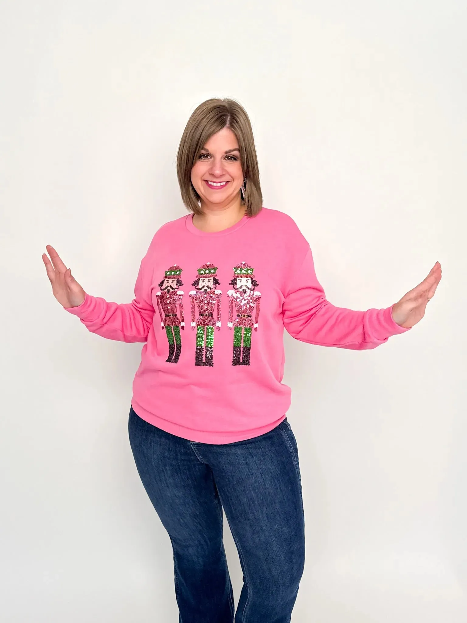 Pink Sequin Nutcracker Sweatshirt