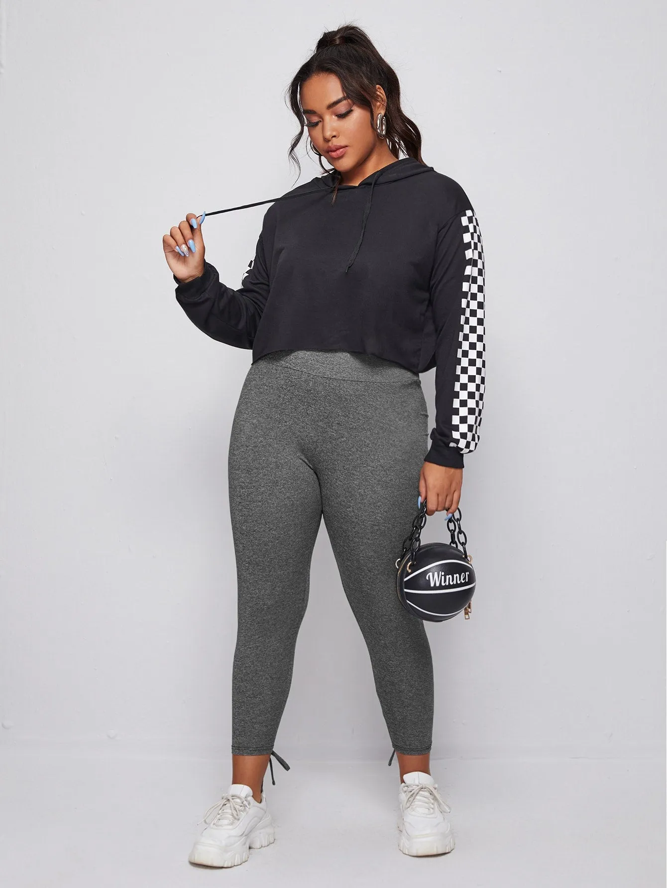 Plain Knot Long Plus Size Leggings