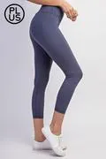 Plus Size Capri Yoga Leggings W/Front Yoga Pocket