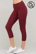 Plus Size Capri Yoga Leggings W/Front Yoga Pocket