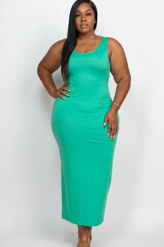 Plus Size Sleeveless Basic Maxi Dress