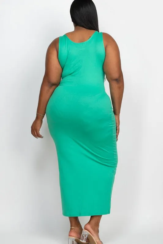 Plus Size Sleeveless Basic Maxi Dress