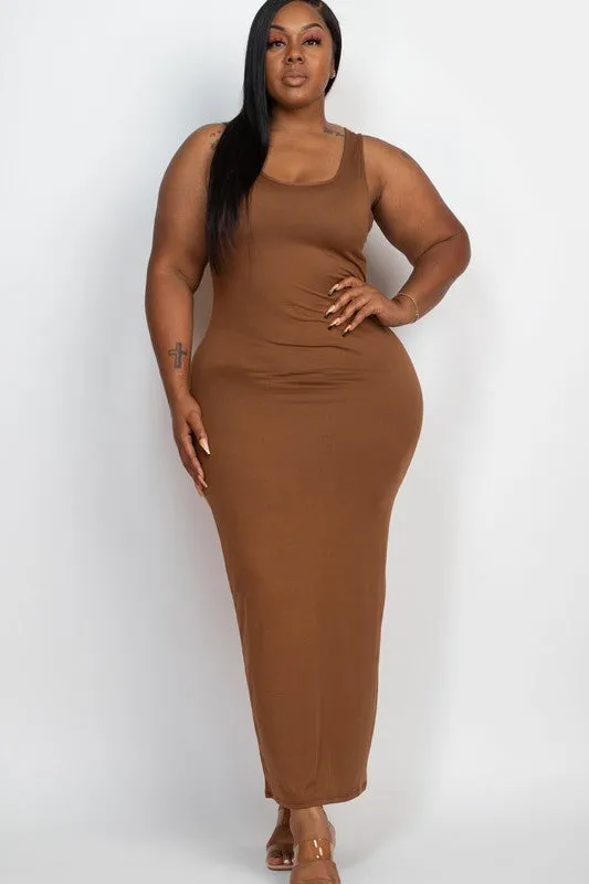 Plus Size Sleeveless Basic Maxi Dress