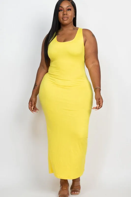 Plus Size Sleeveless Basic Maxi Dress