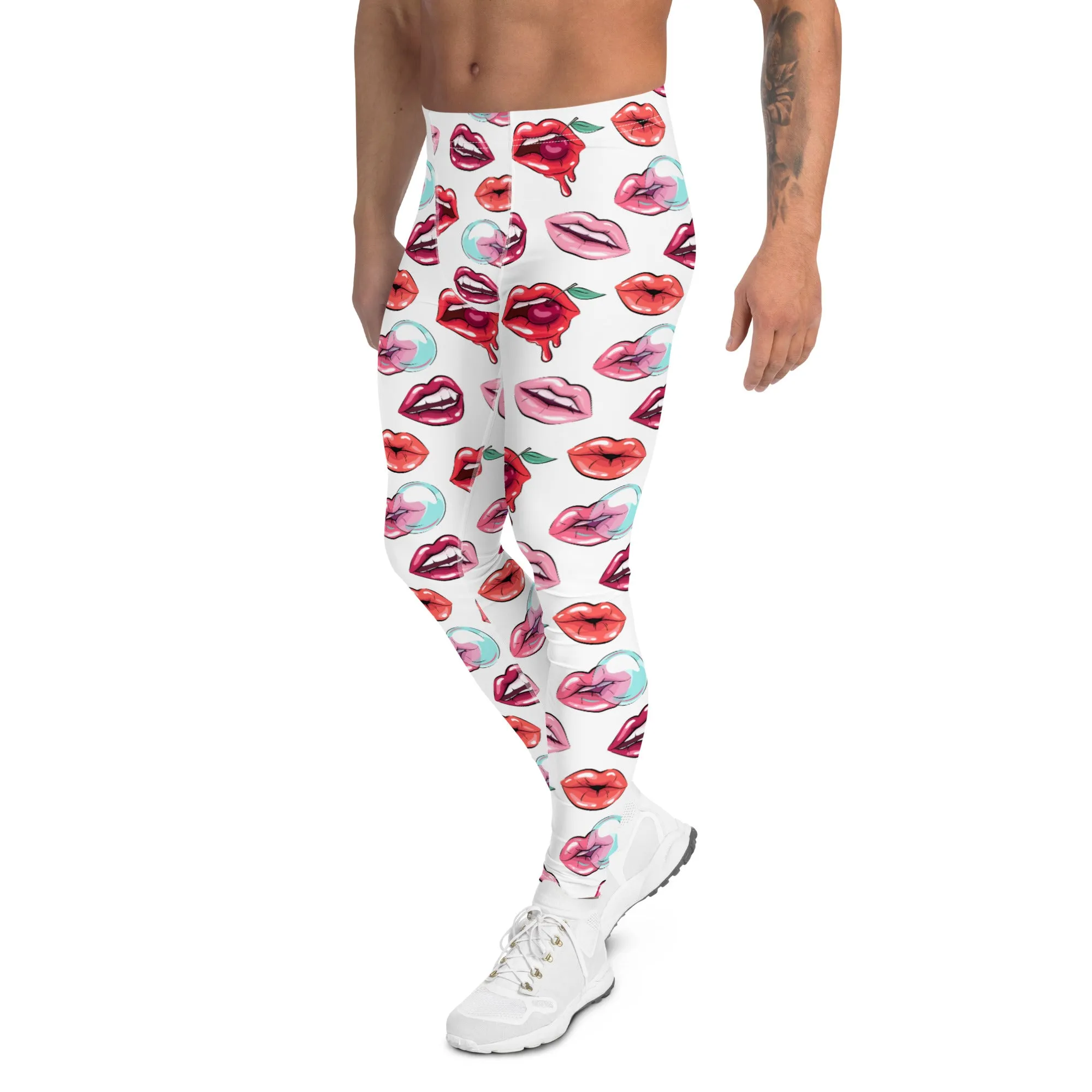 Pop Art Lips Men’s Leggings – Bold, Playful, and Perfect for Making a Statement