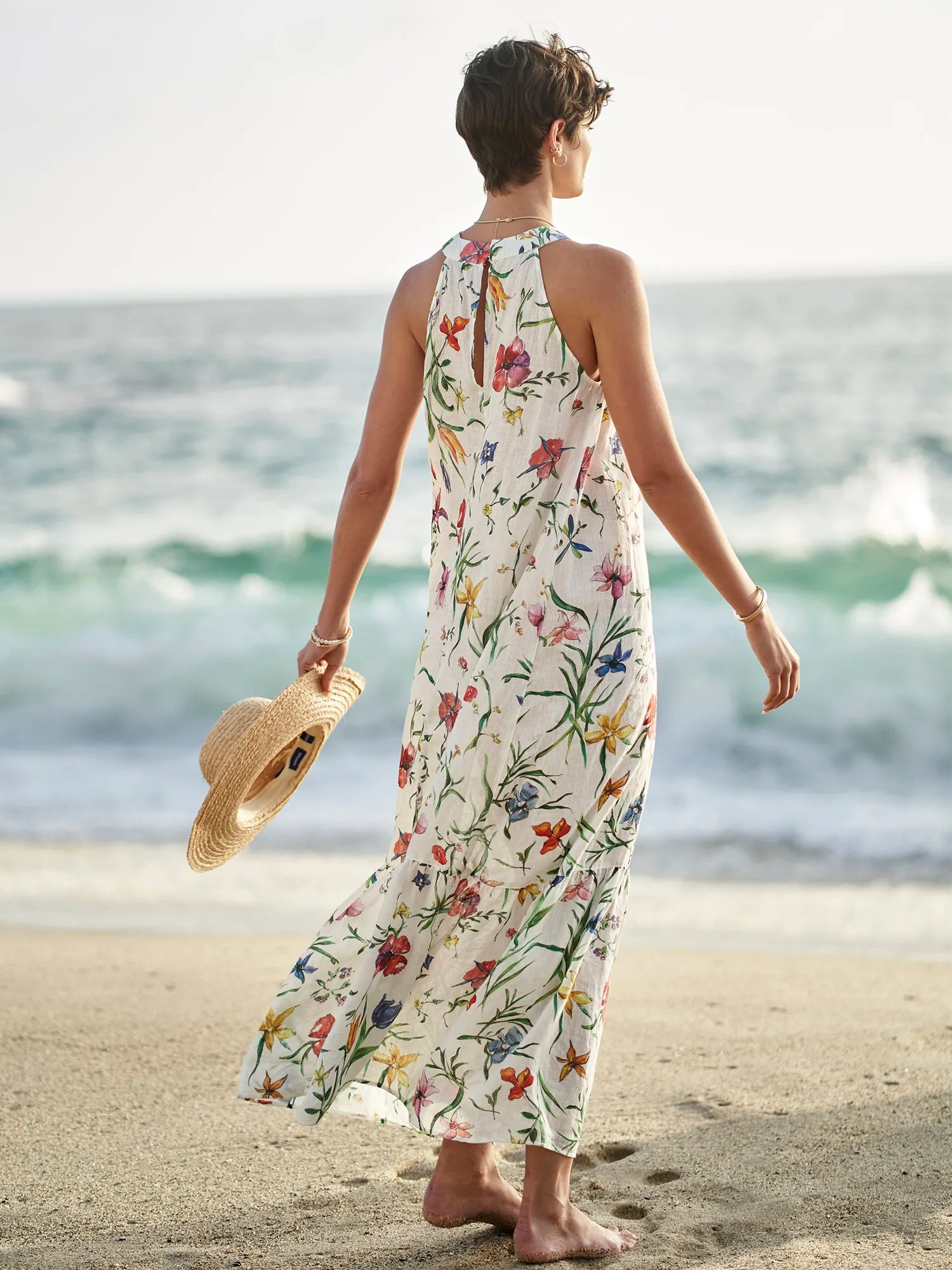 Provence Linen Maxi Dress